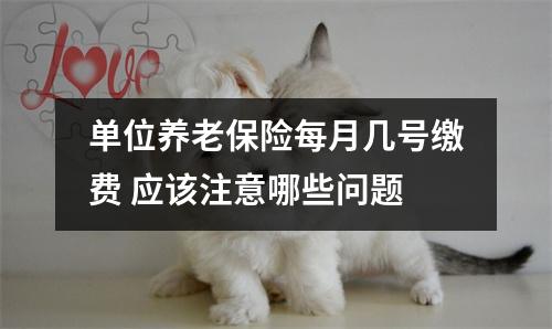 单位养老保险每月几号缴费 应该注意哪些问题