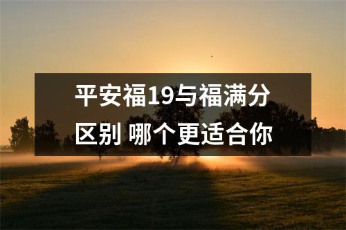 平安福19与福满分区别 哪个更适合你