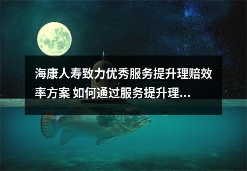 海康人寿致力优秀服务提升理赔效率方案 如何通过服务提升理赔效率