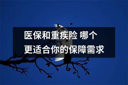 医保和重疾险 哪个更适合你的保障需求