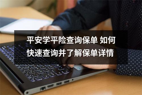 平安学平险查询保单 如何快速查询并了解保单详情