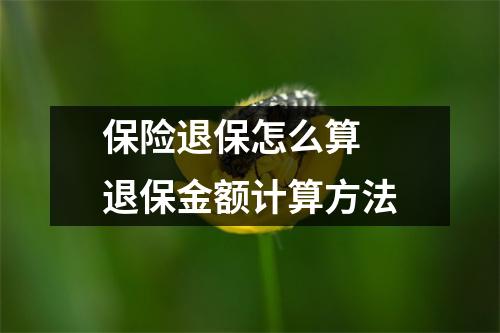 保险退保怎么算 退保金额计算方法