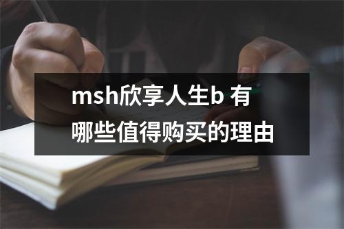 msh欣享人生b 有哪些值得购买的理由