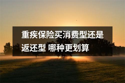 重疾保险买消费型还是返还型 哪种更划算
