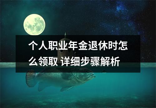 个人职业年金退休时怎么领取 详细步骤解析