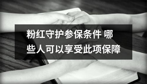 粉红守护参保条件 哪些人可以享受此项保障