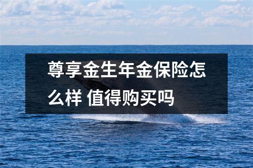 尊享金生年金保险怎么样 值得购买吗