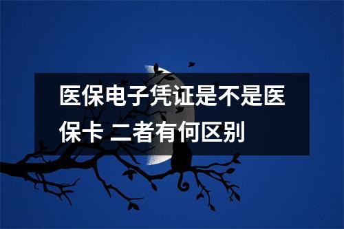 医保电子凭证是不是医保卡 二者有何区别