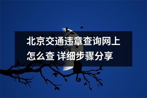 北京交通违章查询网上怎么查 详细步骤分享