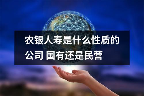 农银人寿是什么性质的公司 国有还是民营