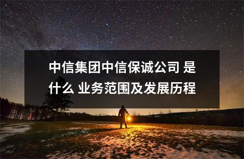 中信集团中信保诚公司 是什么 业务范围及发展历程