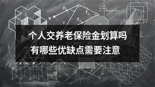 个人交养老保险金划算吗 有哪些优缺点需要注意