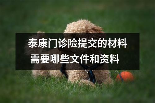 泰康门诊险提交的材料 需要哪些文件和资料