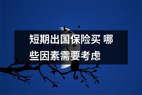 短期出国保险买 哪些因素需要考虑