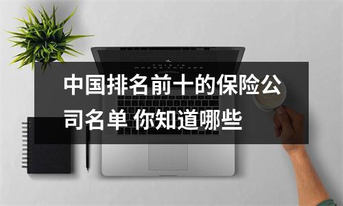 中国排名前十的保险公司名单 你知道哪些 