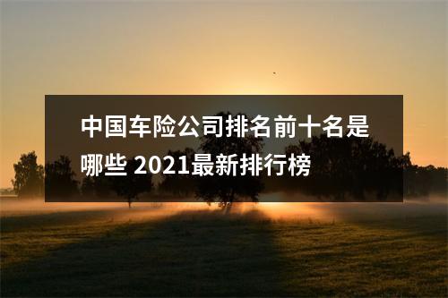 中国车险公司排名前十名是哪些 2021最新排行榜
