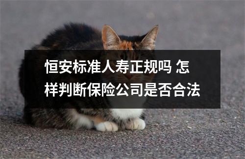 恒安标准人寿正规吗 怎样判断保险公司是否合法