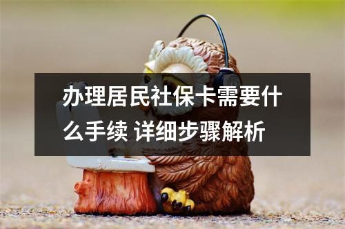 办理居民社保卡需要什么手续 详细步骤解析