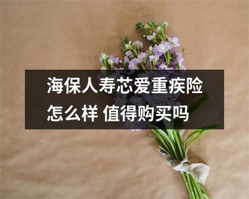 海保人寿芯爱重疾险怎么样 值得购买吗