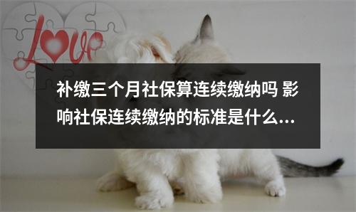 补缴三个月社保算连续缴纳吗 影响社保连续缴纳的标准是什么 