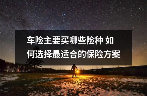 车险主要买哪些险种 如何选择最适合的保险方案