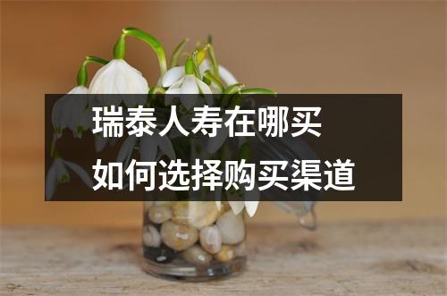 瑞泰人寿在哪买 如何选择购买渠道