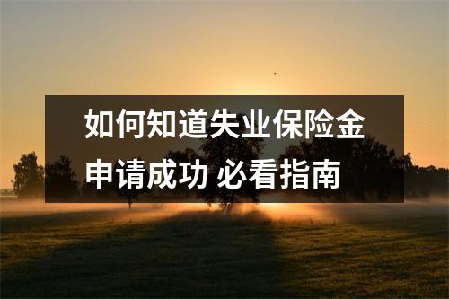 如何知道失业保险金申请成功 必看指南