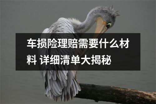 车损险理赔需要什么材料 详细清单大揭秘