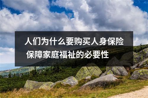 人们为什么要购买人身保险 保障家庭福祉的必要性