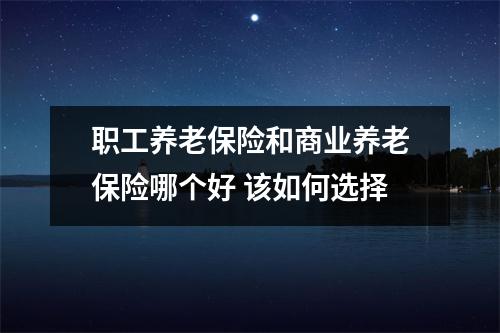 职工养老保险和商业养老保险哪个好 该如何选择