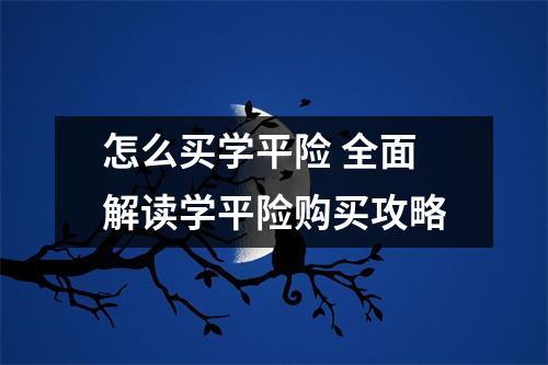 怎么买学平险 全面解读学平险购买攻略