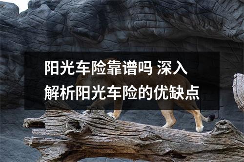 阳光车险靠谱吗 深入解析阳光车险的优缺点