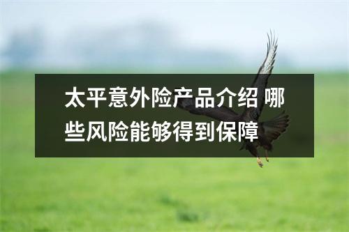 太平意外险产品介绍 哪些风险能够得到保障 