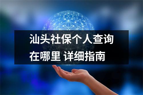 汕头社保个人查询在哪里 详细指南