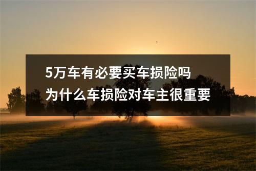 5万车有必要买车损险吗 为什么车损险对车主很重要