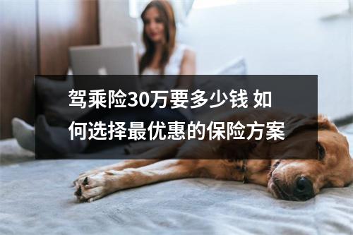 驾乘险30万要多少钱 如何选择最优惠的保险方案
