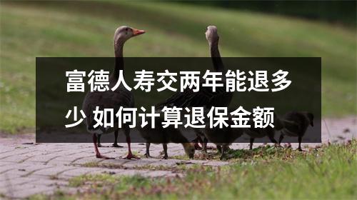 富德人寿交两年能退多少 如何计算退保金额
