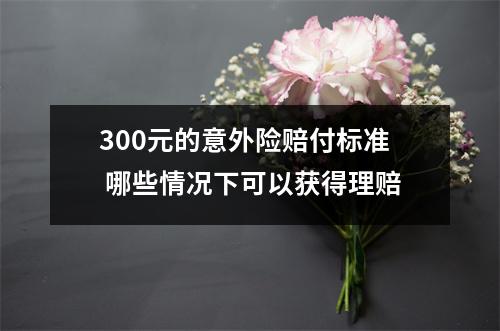 300元的意外险赔付标准 哪些情况下可以获得理赔