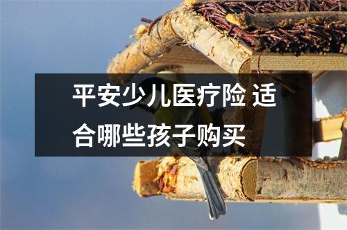 平安少儿医疗险 适合哪些孩子购买