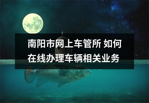 南阳市网上车管所 如何在线办理车辆相关业务