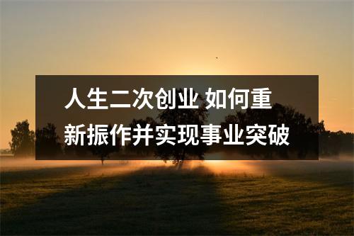 人生二次创业 如何重新振作并实现事业突破