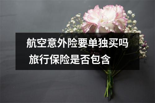 航空意外险要单独买吗 旅行保险是否包含