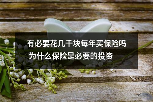 有必要花几千块每年买保险吗 为什么保险是必要的投资