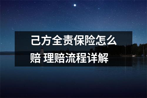 己方全责保险怎么赔 理赔流程详解