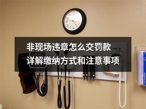 非现场违章怎么交罚款 详解缴纳方式和注意事项