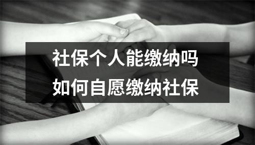 社保个人能缴纳吗 如何自愿缴纳社保