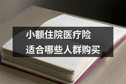 小额住院医疗险 适合哪些人群购买