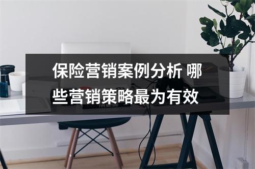 保险营销案例分析 哪些营销策略最为有效 