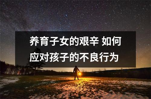 养育子女的艰辛 如何应对孩子的不良行为
