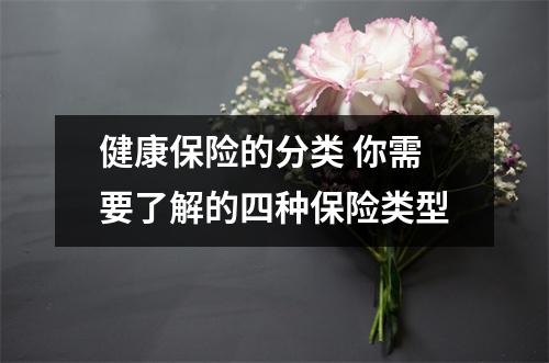 健康保险的分类 你需要了解的四种保险类型